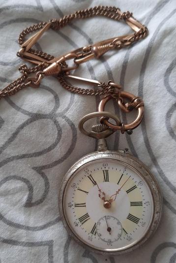 zakhorloge - antiek - vermoedelijk buurt 1930 - incl ketting beschikbaar voor biedingen