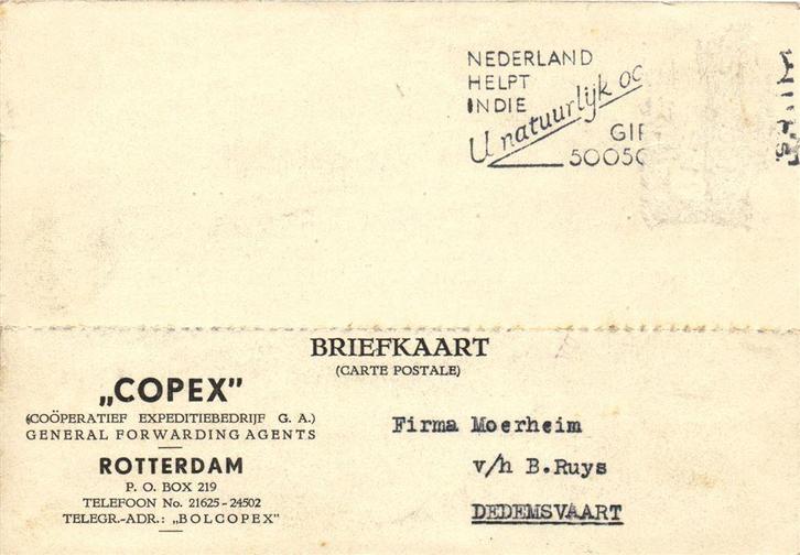 COPEX, Rotterdam - 11.1946 - briefkaart, Postzegels en Munten, Brieven en Enveloppen | Nederland, Briefkaart, Ophalen of Verzenden