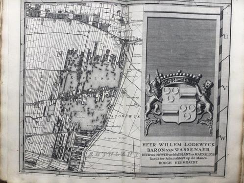 Delfland,Cruquius, Delflant’s 15e Stuk met oa Voorburg, 1712, Antiek en Kunst, Kunst | Etsen en Gravures, Verzenden