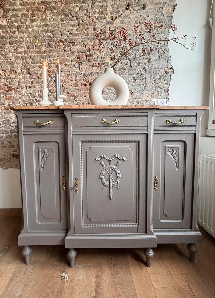 Dressoir, commode, kast met marmer blad, Huis en Inrichting, Kasten | Dressoirs, Zo goed als nieuw, 100 tot 150 cm, 50 tot 75 cm