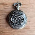 Koper gekleurde uil zak horloge ketting hanger, Overige materialen, Bruin, Ophalen of Verzenden, Zo goed als nieuw