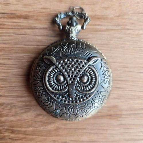 Koper gekleurde uil zak horloge ketting hanger, Sieraden, Tassen en Uiterlijk, Kettinghangers, Zo goed als nieuw, Overige materialen