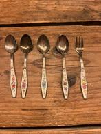 Set zilverplated Royal Albert maandlepeltjes en vorkje, Ophalen of Verzenden