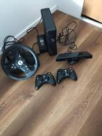 Xbox 360 met kinect camera, stuur, 2 controllers, 14 spellen, Ophalen, Met kinect, Met 2 controllers, 250 GB