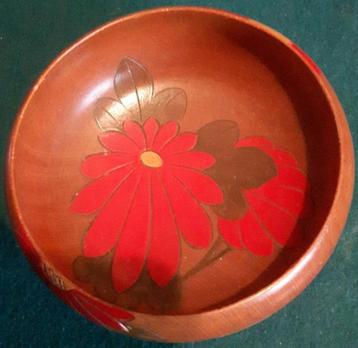 Amsterdamse school hout nijverheid schaaltje (batik stijl)  beschikbaar voor biedingen