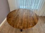 Eettafel mangohout, Huis en Inrichting, Ophalen, 100 tot 150 cm, Rond, Zo goed als nieuw
