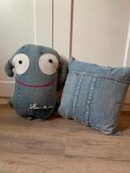 Kussens denim, Huis en Inrichting, Woonaccessoires | Kussens, Verzenden, Zo goed als nieuw, Blauw, Overige vormen