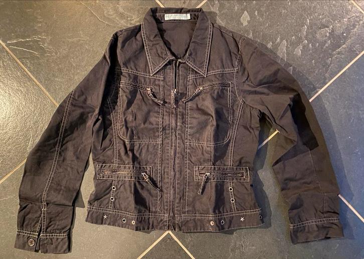 Stoer zwart Sandwich katoenen jasje maat 40, Kleding | Dames, Jasjes, Kostuums en Pakken, Zo goed als nieuw, Jasje, Maat 38/40 (M)