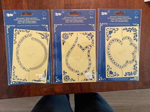 Set van 3 Embossing & Snij mallen, Hobby en Vrije tijd, Kaarten | Zelf maken, Zo goed als nieuw, Pons of Mal, Natuur, Ophalen of Verzenden