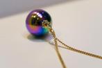Ketting met Tingel muziek bal 25 mm Gekleurd staal, Ophalen of Verzenden, Zo goed als nieuw, Goud, Overige materialen