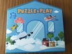 Puzzel & Play - 34 stukken weg/rails + 4 voertuigen, Ophalen of Verzenden, 10 tot 50 stukjes, Zo goed als nieuw