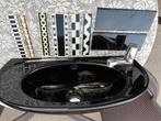50x22cm Zwart vintage fonteintje incl kraan ondiep, Ophalen, Zo goed als nieuw, Zwart