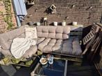 Gratis Palletbank met plantenbak, Tuin en Terras, Ophalen, Gebruikt, Hout