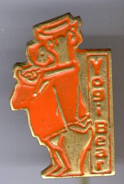 Yogi Bear oranje op koper stripfiguur speldje ( S_230 ), Verzamelen, Speldjes, Pins en Buttons, Zo goed als nieuw, Speldje of Pin