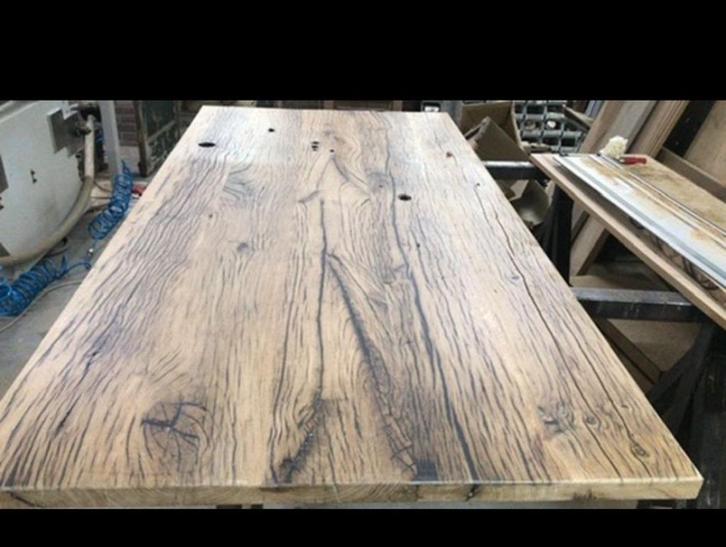 Eiken /wagonplanken eettafels, Huis en Inrichting, Tafels | Eettafels, Nieuw, 50 tot 100 cm, 200 cm of meer, Vijf personen of meer