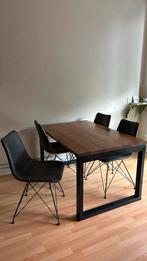 Eettafel + 4 stoelen, Huis en Inrichting, Tafels | Eettafels, Ophalen, 50 tot 100 cm, Zo goed als nieuw, Vijf personen of meer
