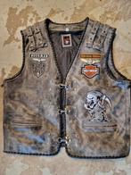 Leren Motorvest met Applicaties - Custom Biker Vest, Motoren, Kleding | Motorkleding, Heren, Ophalen of Verzenden, Tweedehands