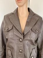 E782 Vila maat XS=34 Echt-leren jasje blazer jas bruin leer, Bruin, Vila, Ophalen of Verzenden, Zo goed als nieuw