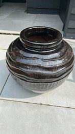 2 mooie grote zwarte vazen/potten, Ophalen, Zwart, Minder dan 50 cm, Glas
