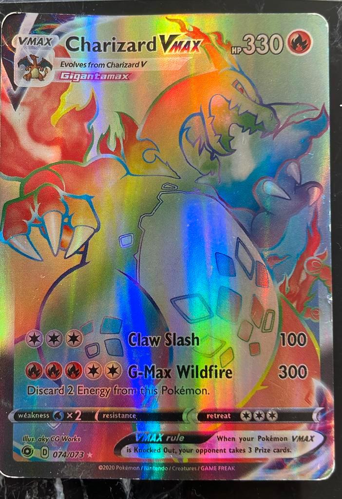 Pokémon Charizard VMAX Rainbow Rare 074/073 Champion’s Path, Hobby en Vrije tijd, Verzamelkaartspellen | Pokémon, Gebruikt, Losse kaart