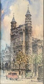 Tekening van Walter Neuhof van O.L.V. kerk Maastricht, Antiek en Kunst, Kunst | Schilderijen | Klassiek, Ophalen of Verzenden