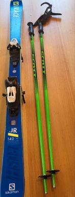 Salomon kinderski's met stokken, Sport en Fitness, Skiën en Langlaufen, Ophalen, Gebruikt, Stokken, 100 tot 140 cm