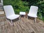 3 delig lounge tuinset merk Keter zgan, Kunststof, Bijzettafel, Zo goed als nieuw, Loungeset