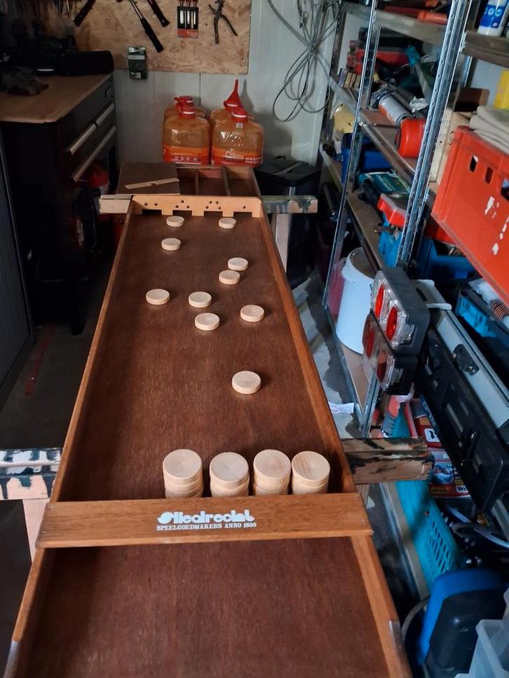 Sliedrecht wedstrijd sjoelbak L2m compleet, Hobby en Vrije tijd, Gezelschapsspellen | Overige, Zo goed als nieuw, Een of twee spelers