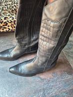 Dames Laarzen | NIKKIE Leren Cowboy Boots Black mt 41, Kleding | Dames, Schoenen, Ophalen of Verzenden, Zo goed als nieuw, Zwart