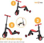 3 in 1 Loopfiets, Kinderstep, Driewieler Rood 2-6 jaar, Nieuw, Ophalen of Verzenden, A, A