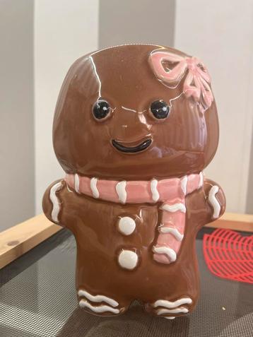 Gingerbread Meisje Beeldje/Pot - Kerstdecoratie Antiek Look beschikbaar voor biedingen