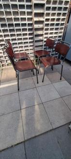Gispen Th Delft schoolstoelen stapelstoelen eettafelstoelen, Huis en Inrichting, Stoelen, Ophalen, Gebruikt, Grijs, Vier