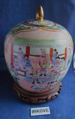 GROTE CHINESE POT * MET ONDERZETTER * Porselein *, Antiek en Kunst, Verzenden