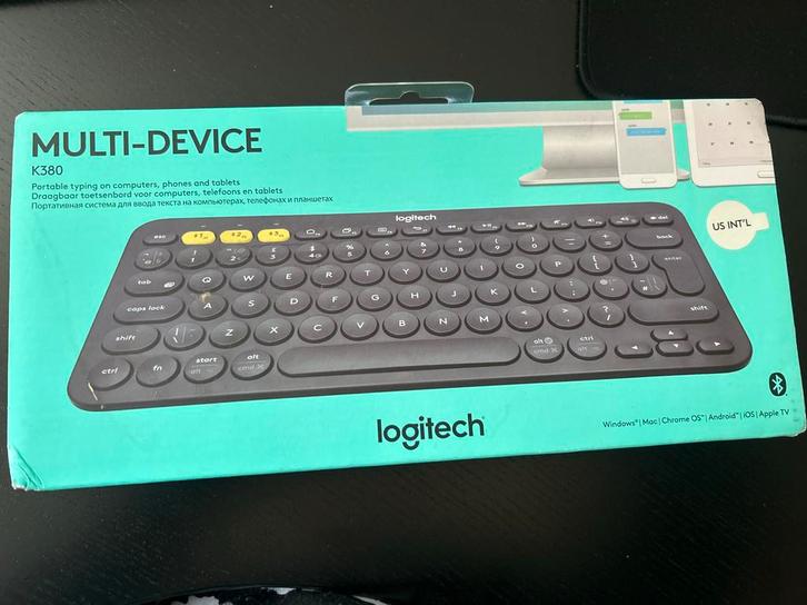 Logitech K380 Draadloos Toetsenbord - Multi-Device, Computers en Software, Toetsenborden, Nieuw, Qwerty, Draadloos, Multimediatoetsen