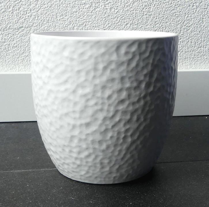West-Germany vintage bloempot wit wrsch Scheurich, Tuin en Terras, Bloempotten, Zo goed als nieuw, Aardewerk, Binnen, Minder dan 40 cm