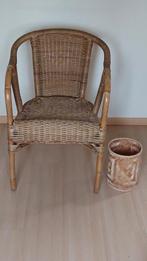 Rieten stoel, Ophalen, Gebruikt, Bruin, Riet of Rotan
