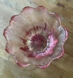 Vaas handgeblazen pontil glas paars roze bloemenvaas, Ophalen of Verzenden