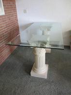 Eettafel salontafel bijzettafel 3 x  Griekse zuilen glas, Ophalen, Gebruikt, 50 tot 100 cm, 50 tot 100 cm