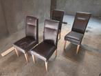 4 Eetkamerstoelen - Gratis Af te Halen, Huis en Inrichting, Stoelen, Gebruikt, Bruin, Vier, Modern