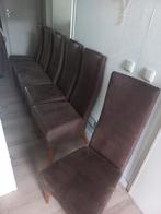 6 eetkamerstoelen echt leer, Ophalen of Verzenden, Gebruikt, Leer