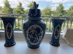 Antieke Delfts Blauwe Vazen Set van 3, Ophalen of Verzenden