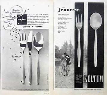 14 vintage advertenties reclames servies bestek pannen 62-80 beschikbaar voor biedingen
