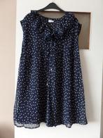 Mooie jurk donkerblauw witte stip maat 46/48 okselbreedte 64, Kleding | Dames, Grote Maten, Ophalen of Verzenden, Nieuw, Blauw
