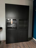 Zwarte Besta Kast met Deuren (120 breed, 42 diep, 193 hoog), Ophalen, Kunststof, Gebruikt, 100 tot 150 cm