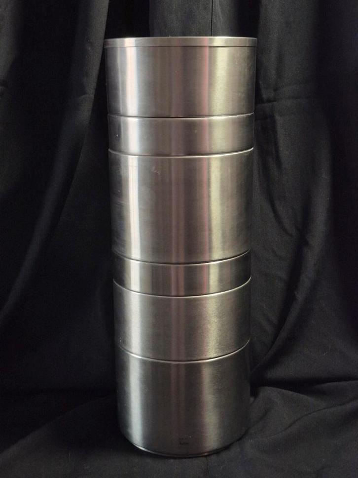 Grote set rvs opbergpotten ikea stapelbaar 48 cm hoog 17, Huis en Inrichting, Keuken | Potten en Pannen, Zo goed als nieuw, Pot, Bus of Blik