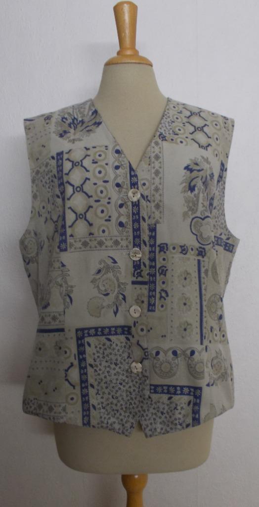 Apart batik/folklore look print gilet van Barucci! L, Kleding | Dames, Tops, Zo goed als nieuw, Maat 42/44 (L), Blauw, Zonder mouw