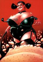 kunstkaart met voluptueze dame, door Silvan Bouman, Verzenden, 1980 tot heden, Ongelopen, Cultuur en Media