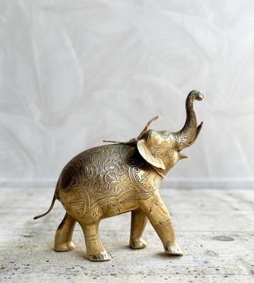 Vintage messing olifant groot