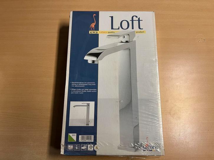 Wastafelmengkraan Loft met automatische sluiting hoog model, Doe-het-zelf en Verbouw, Sanitair, Nieuw, Kraan, Chroom, Ophalen of Verzenden
