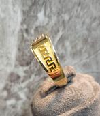 Mooie 14k massief Gouden heren ring, 20 of groter, Heer, Ophalen of Verzenden, Zo goed als nieuw